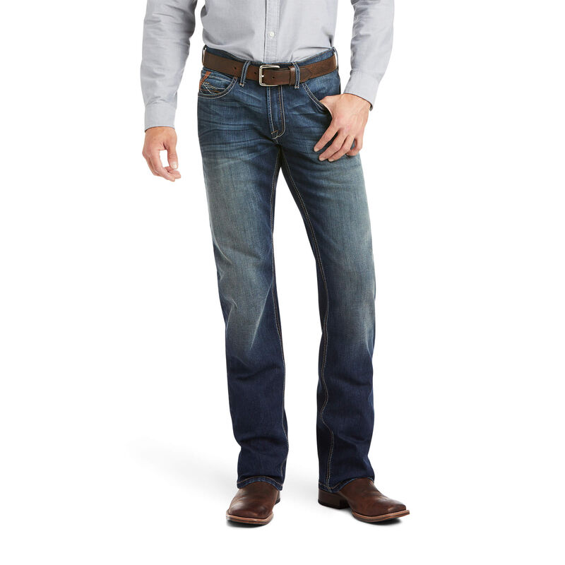 Pantalones Vaqueros Ariat M5 Straight Tekstretch Tyler Stackable Straight Leg Azules Hombre - Chile